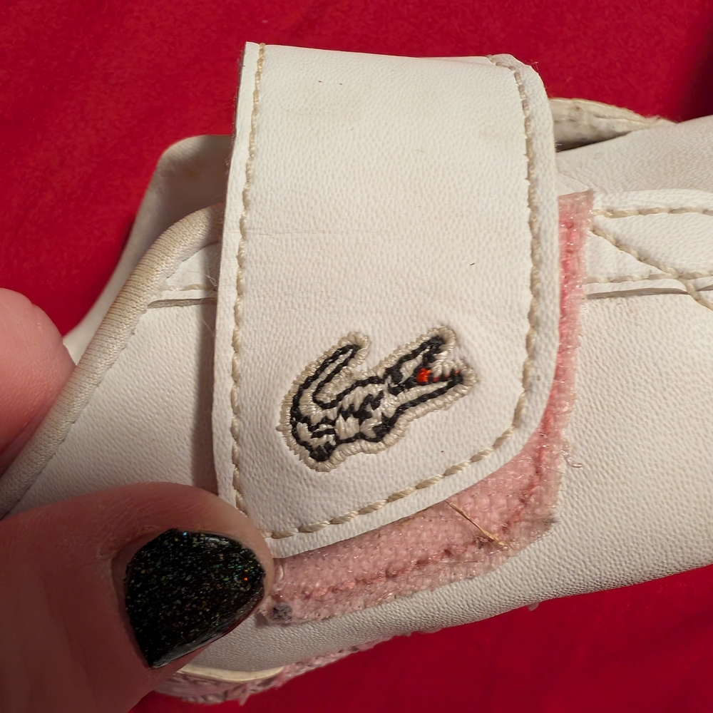 Lacoste White and Pink Sneakers
